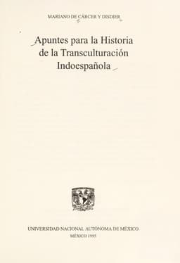 Portada de Apuntes para la historia de la transculturación indoespañola